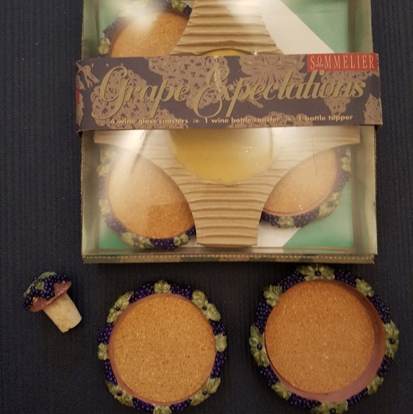 Wine Bottle Glass Coaster Set - Picture 2 of 2